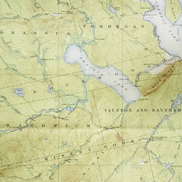 1921 Map USGS Topographic Brassua Lake Maine Antique Quadrangle Vintage TOPO22 - Picture 1 of 3